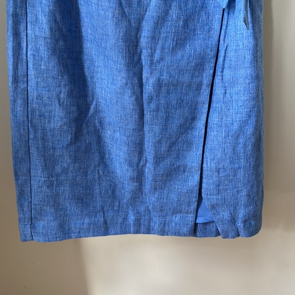 Banana Republic Blue Midi Linen Blend Wrap A-Line Skirt Size 2 - Picture 6 of 14